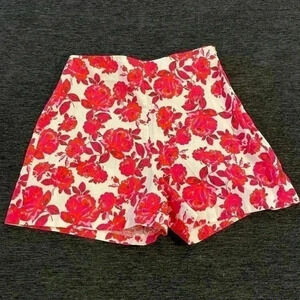 Stradivariu Shorts Pink Floral Sz‎ 0